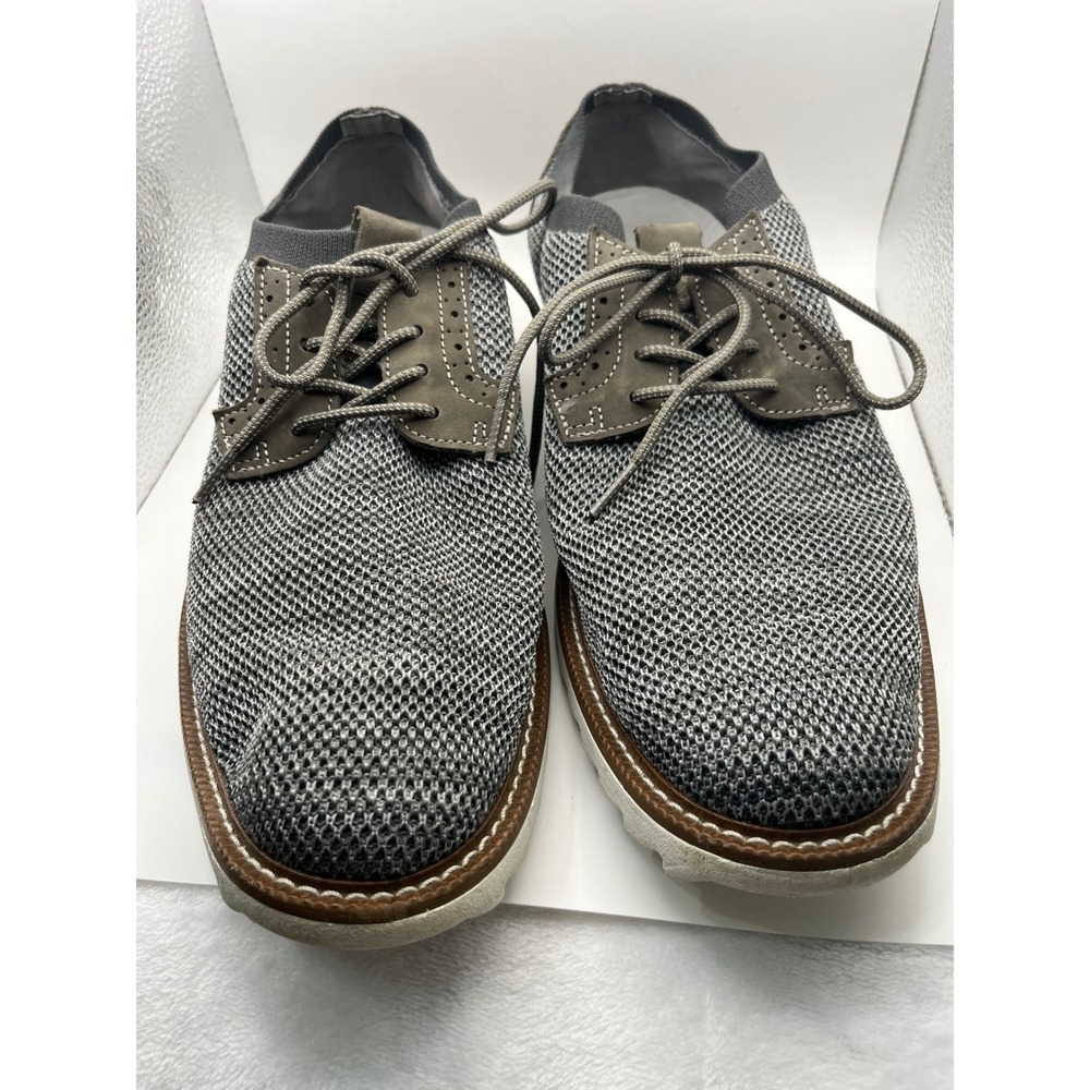 Dockers Mens Knit Oxford‎ Shoes Grey Leather Trim Ripple Sole 90-40760 Size 12M